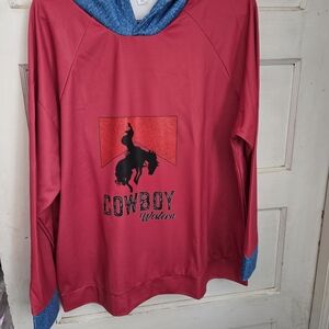 Red Cowboy Western Hoodie